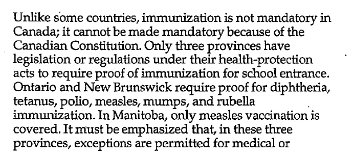 Did Health Canada really say that vaccines cannot be mandated?